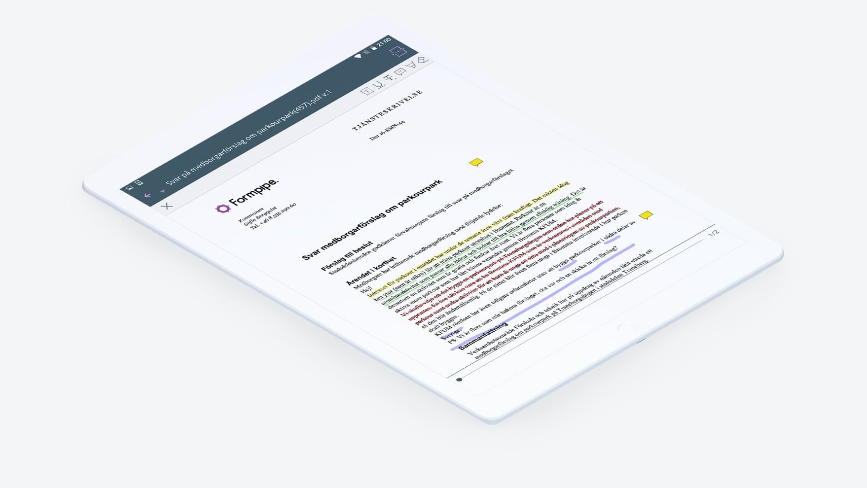 Rich in-app tools for highlighting and annotations