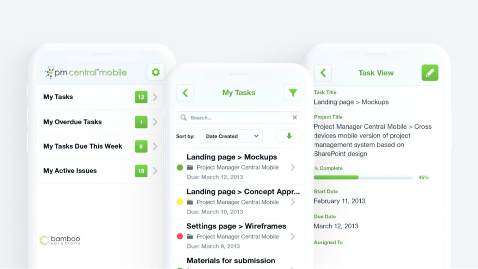 Mobile Version of Project Management Central for Bamboo Solutions - Sigma  Software