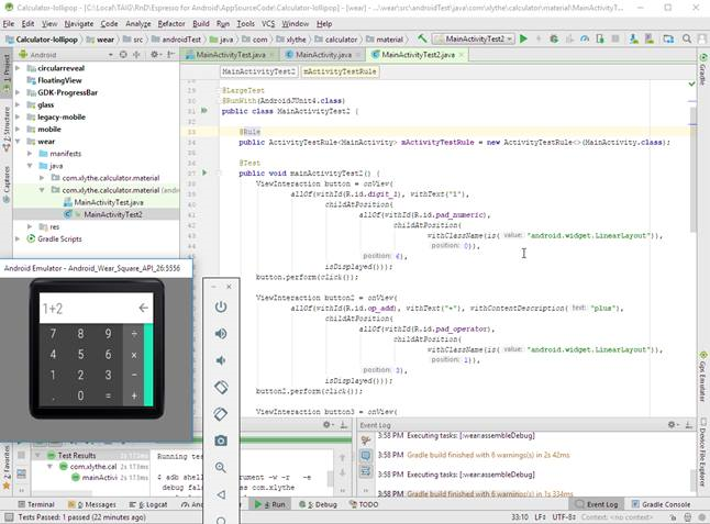 Android Studio with Android Wear emulator