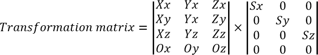 Medical Imaging - Transformation matrix