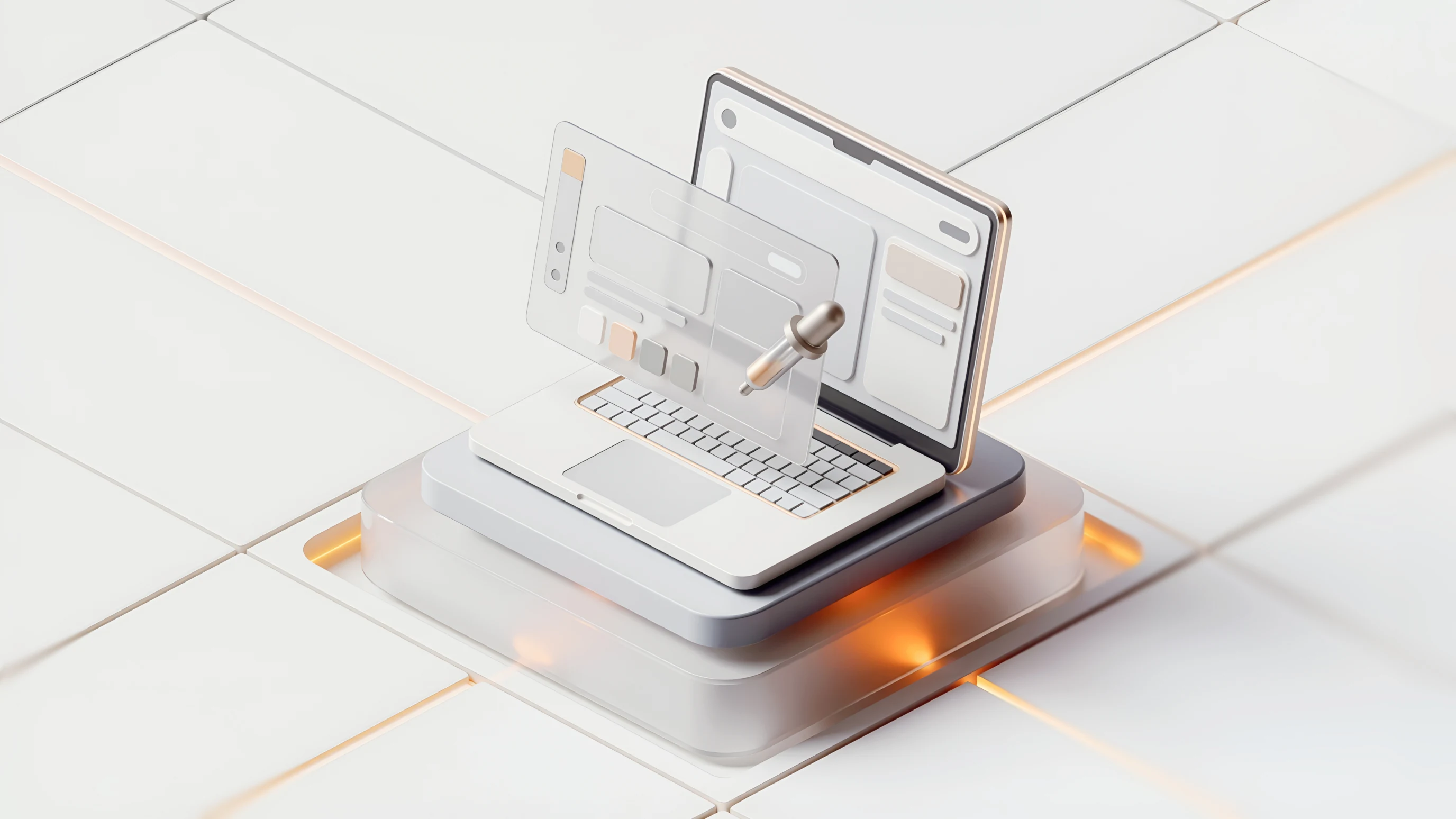 Visualization of UI/UX design process with editable interface components