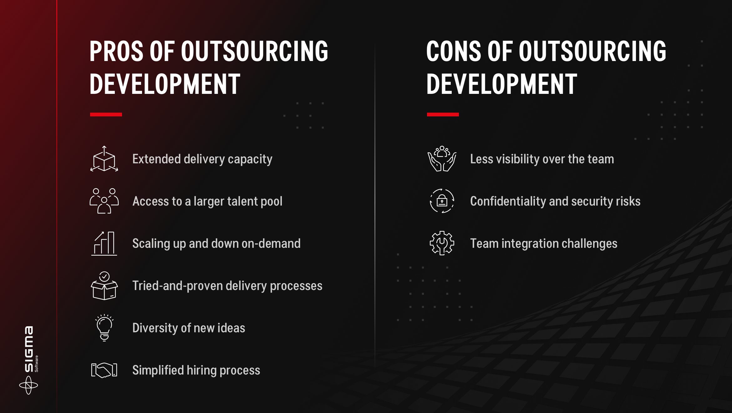 Pros and cons of outsourcing development
