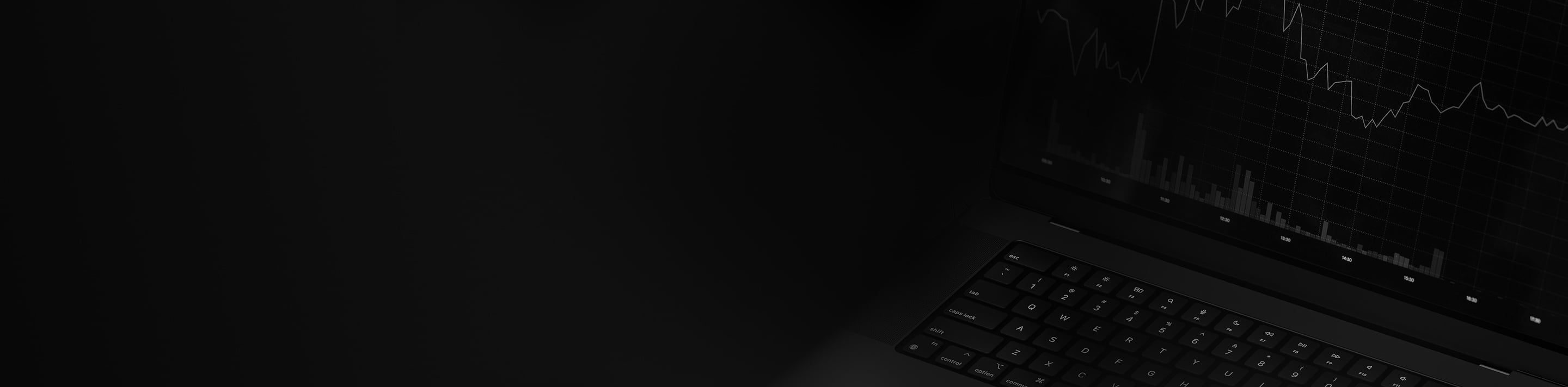 Laptop Showing Interactive Financial Graphics