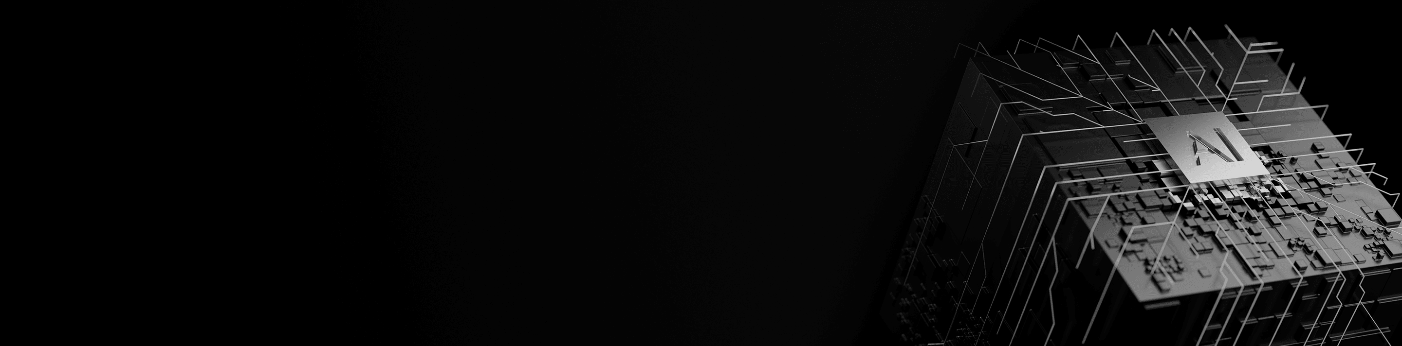 Black background symbolyzing AI solutions