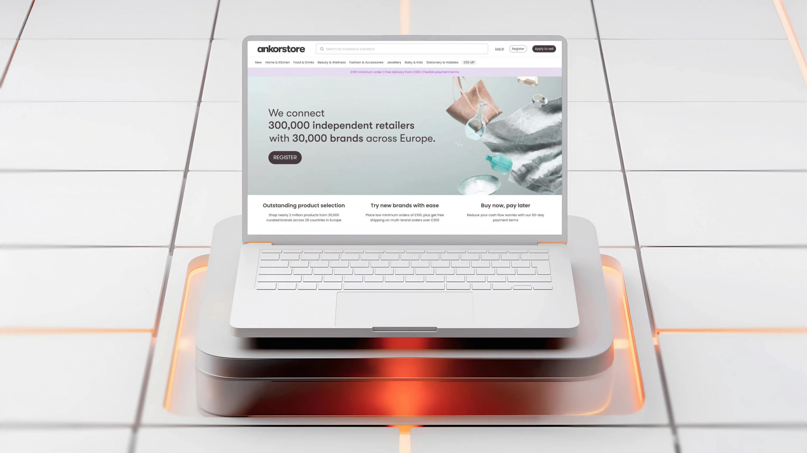Smooth operation of Ankorstore marketplace on desktop and smartphone as a result of dedicated web development team engagement