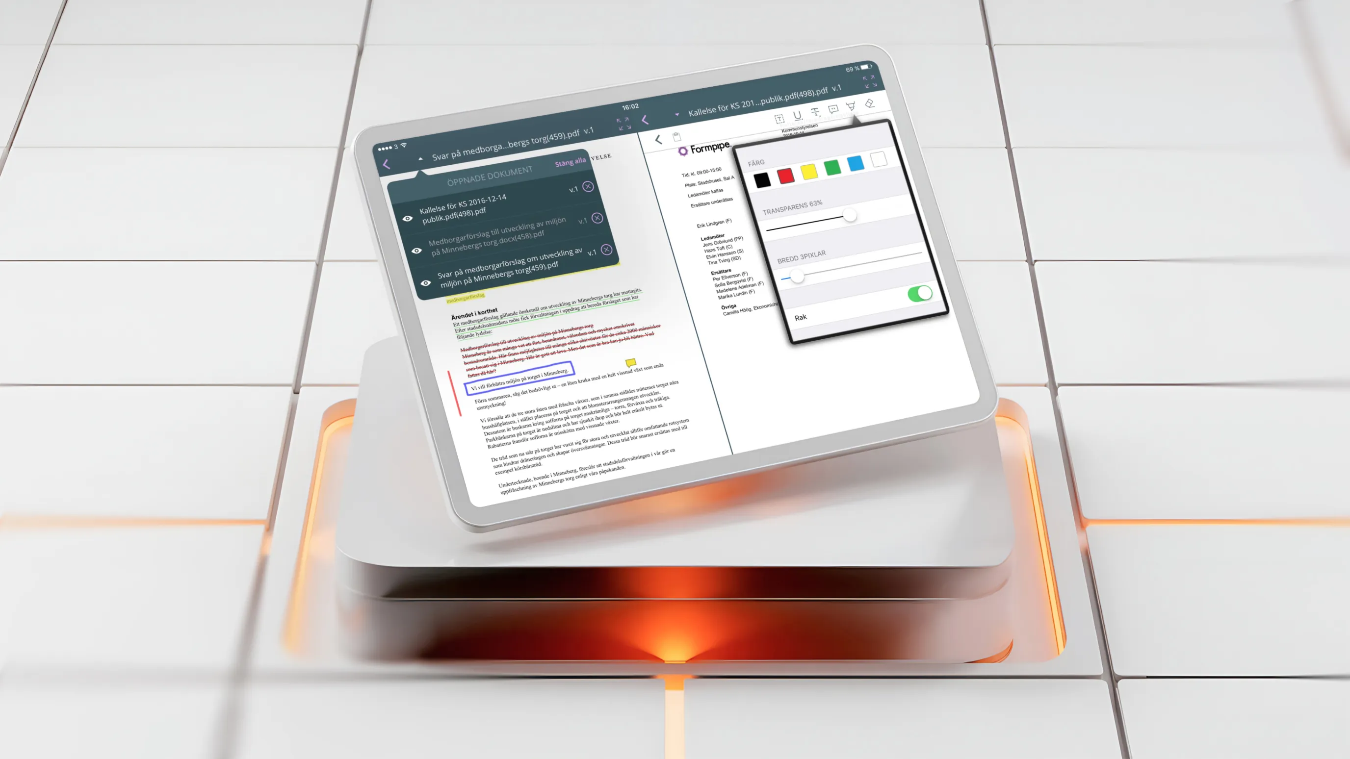 Meetings Plus app interface