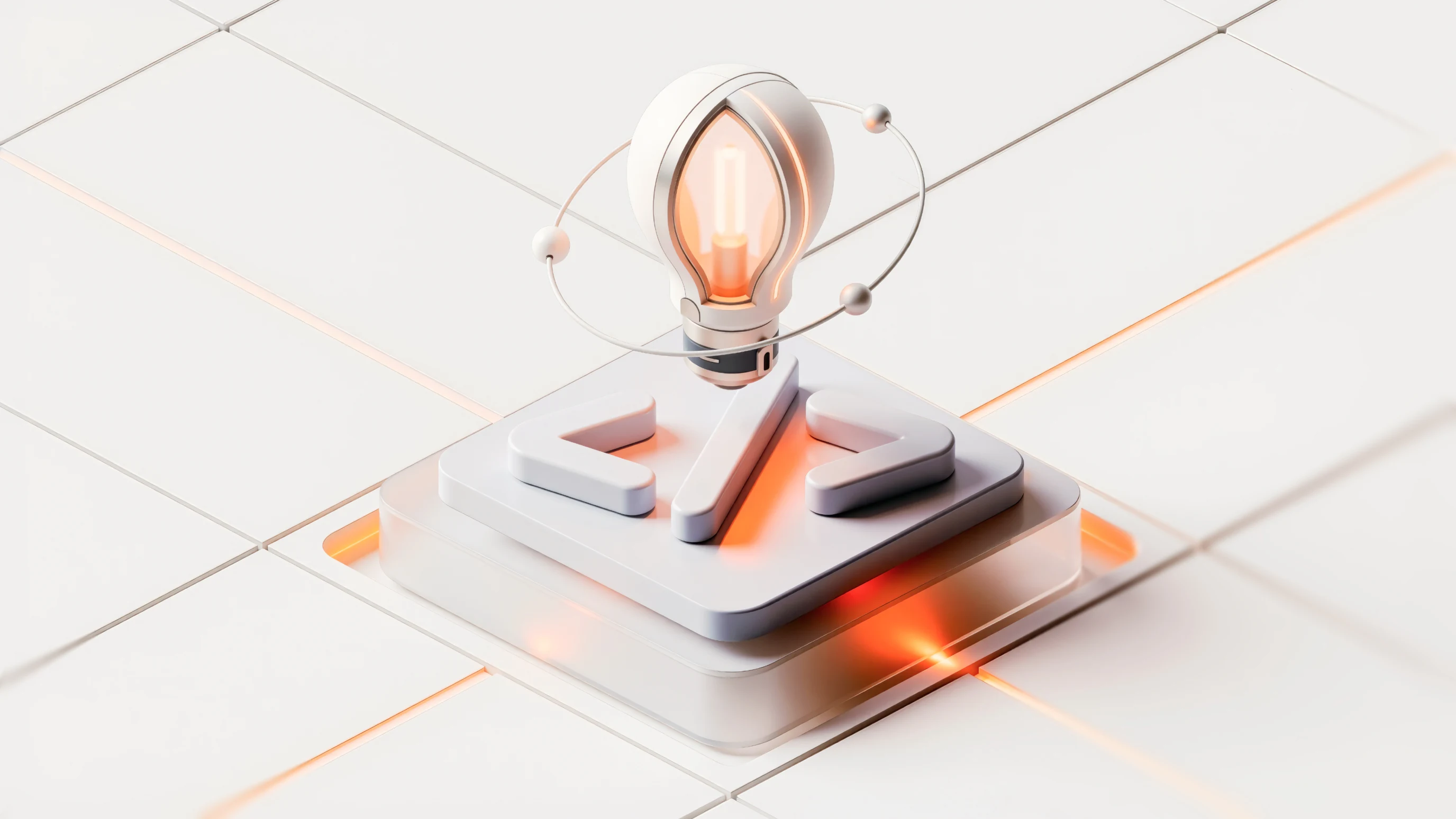 Startup innovation and product ideation concept with a glowing lightbulb